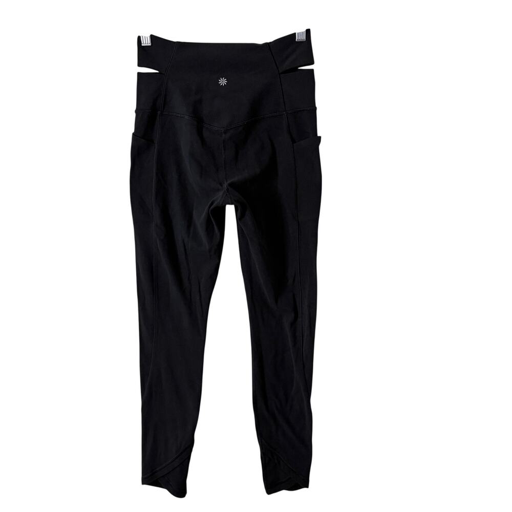 Athleta Women's Leggings Black Salutation Stash Wrap Tight Athletic Yoga Size S - Picture 5 of 7